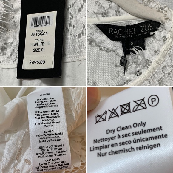 Rachel Zoe Estelle White Lace Dress Maxi Open Back - Picture 7 of 7